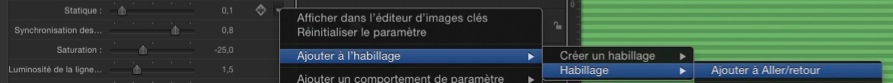 Ajouter tousles autres (ou une partie) paramètres du filtre à ce même habillage : menu d'animation du paramètre : Ajouter à l'habillage -> Habillage --> Ajouter à "Aller/retour".
