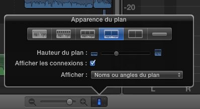option d'apparence des plans dans la timeline