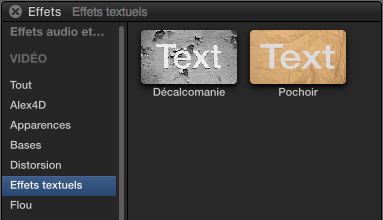 nouvelle catégorie d'effet