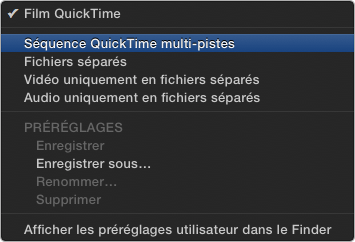 Choix du menu "rôles en tant que.."