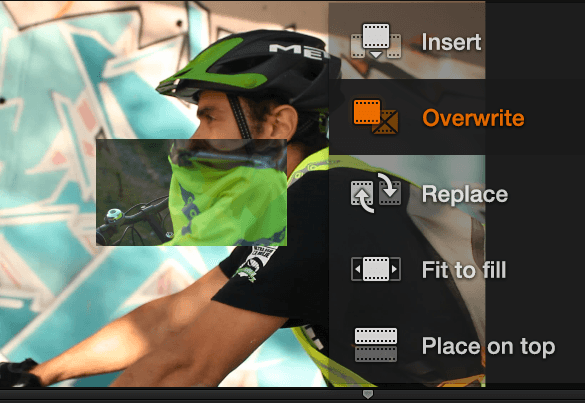 Les fonctions de montage disponible en glisser-déposer dans le visualiseur
