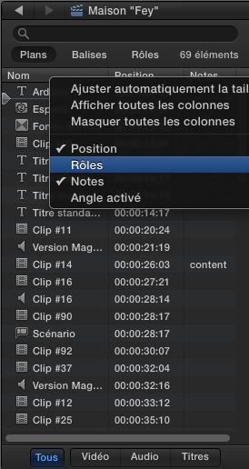 Clic-droit sur l'en-tête d'une des colonne ... cocher "Rôles"