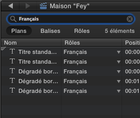 Recherche des plans selon un rôle