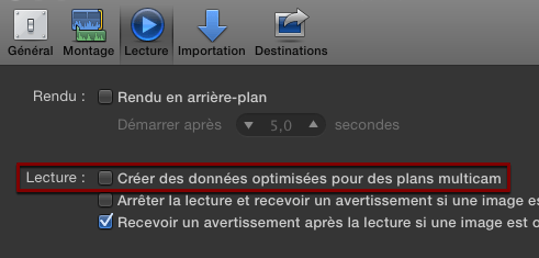 Une option de préférence que je laisse décochée