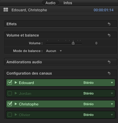 Audio détaché d'un multiplan