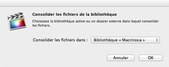 Bien choisir la bibliothèque dans le menu pour tout y consolider