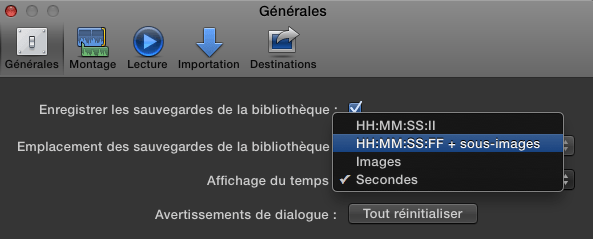 Préférence générale : affichage des sous-images