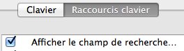 Finder : Raccourcis clavier