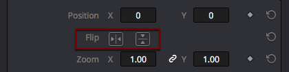 Boutons de flip Horizontal/vertical dans l'inspecteur